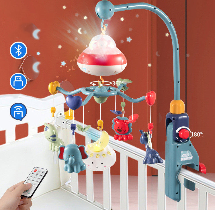 Karikatür Bebek Çıngırakları Braketi Akıllı Dönen Elektrikli Çıngıraklar Hediye Bebek Odası Dekoru