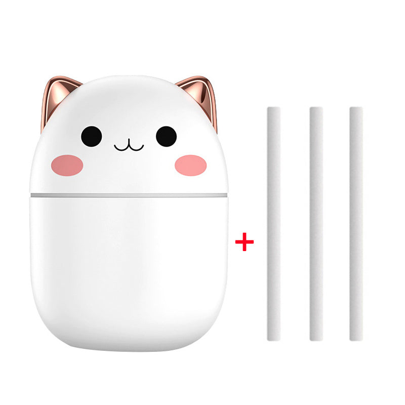 Sevimli Kedi Ultrasonik USB Ofis Ev Yatak Odası Araç Aromaterapi Hava Temizleyici LED Soğuk Sis Spreyi