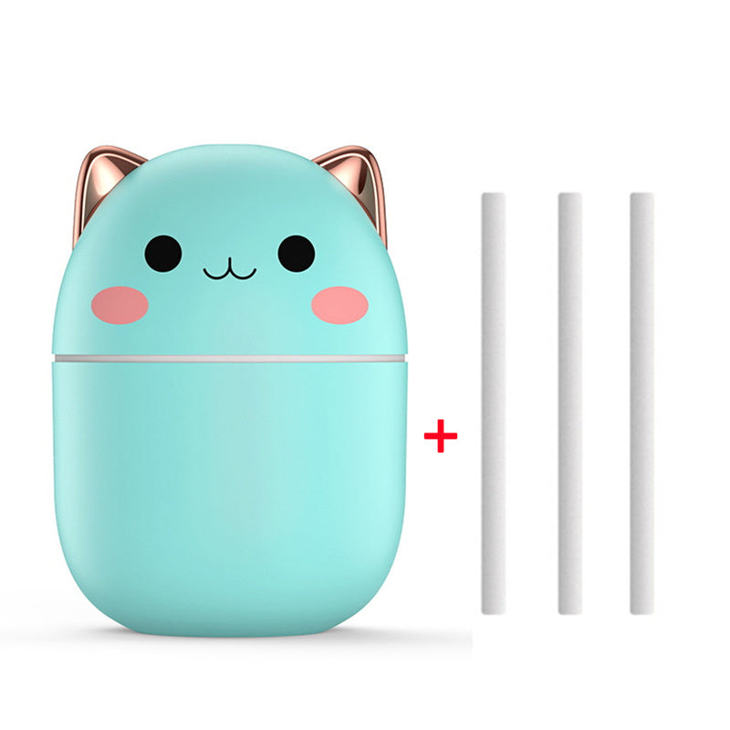 Sevimli Kedi Ultrasonik USB Ofis Ev Yatak Odası Araç Aromaterapi Hava Temizleyici LED Soğuk Sis Spreyi