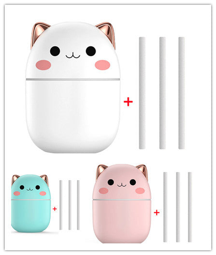 Sevimli Kedi Ultrasonik USB Ofis Ev Yatak Odası Araç Aromaterapi Hava Temizleyici LED Soğuk Sis Spreyi